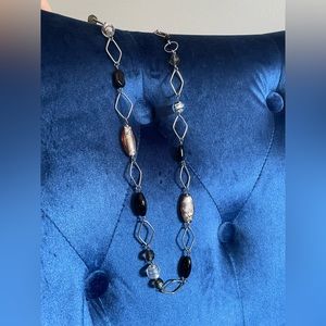 Lia Sophia long necklace - silver